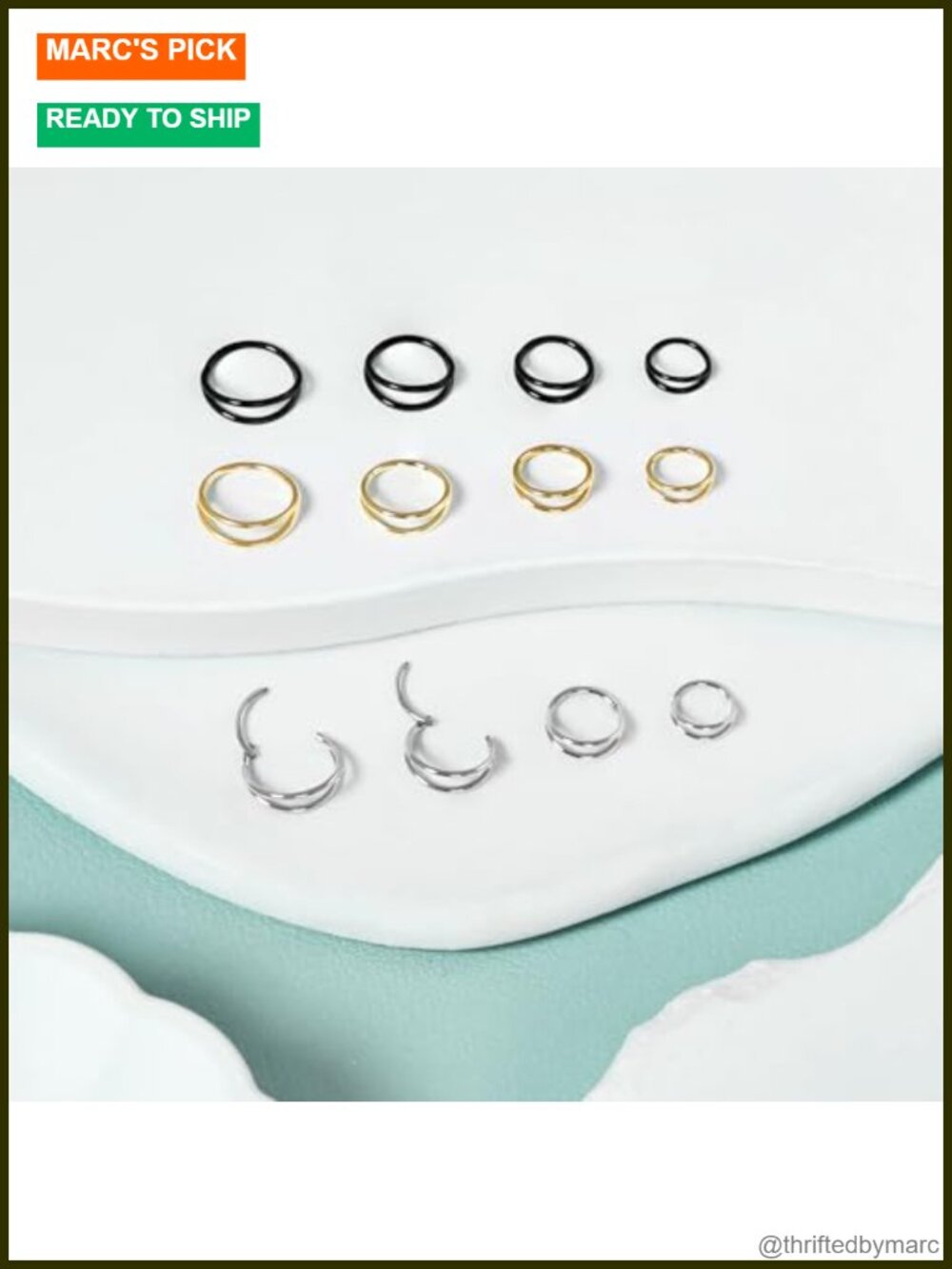 Titanium Double Hoop Nose Ring 20G 18G Hypoallergenic Piercing Jewelry 6-9mm - Picture 5 of 6